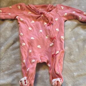 Pink Baby One Piece with Sheep Design
